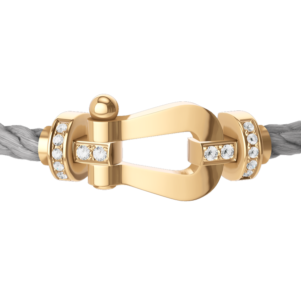 Force 10 Large Yellow Gold and Diamond Pav&eacute; Cable Bracelet